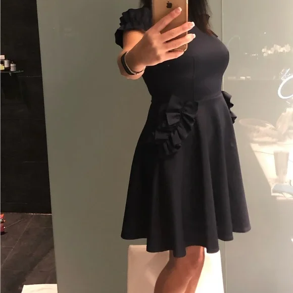 Ted Baker London Blue Ruffled Fit and Flare Mini Dress in Navy Blue - Picture 5 of 6